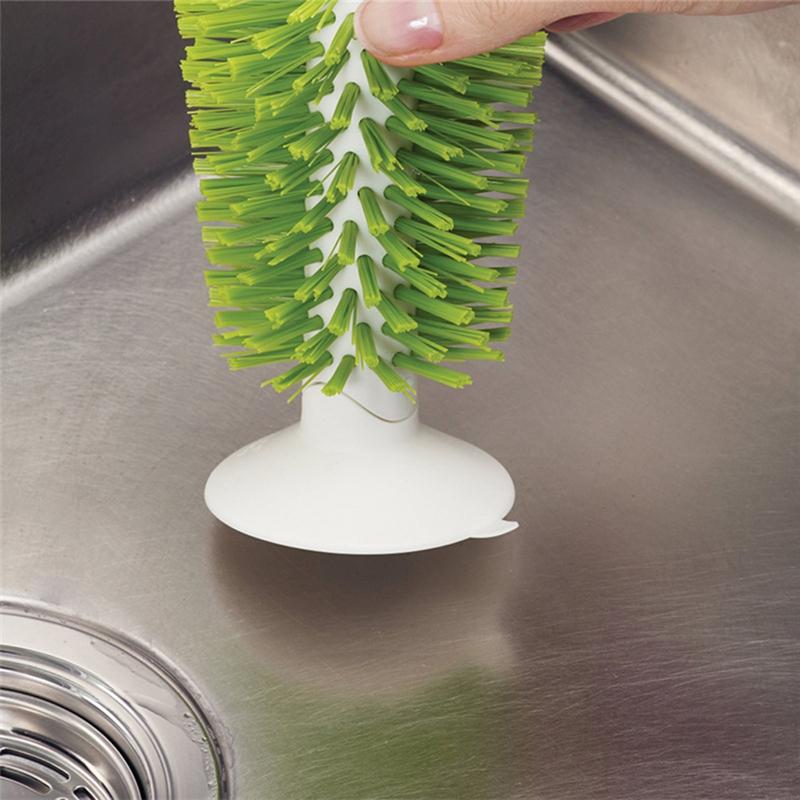 Sink Water Bottle Cleaning Brush Glass Cups Goblet Mugs Cleaner Strong Suction Lazy Use Clean Brush For Cup Glass Bar Home Tools