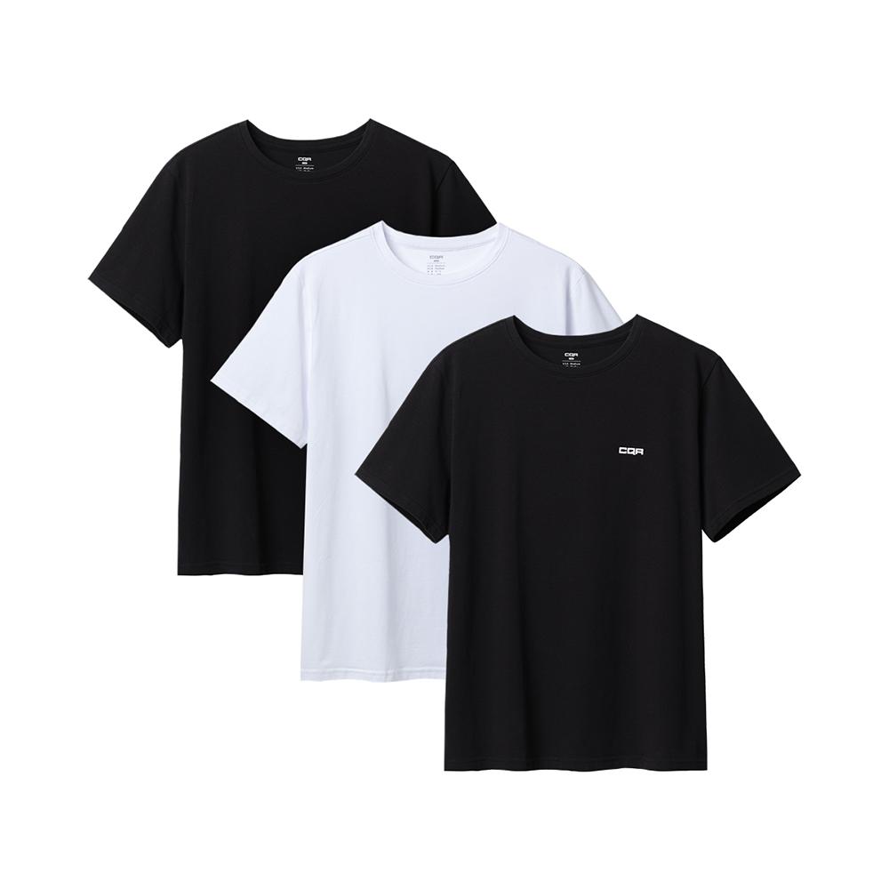 Ssikyual [3Pack] Daily Flex Cotton Small Logo T-Shirt