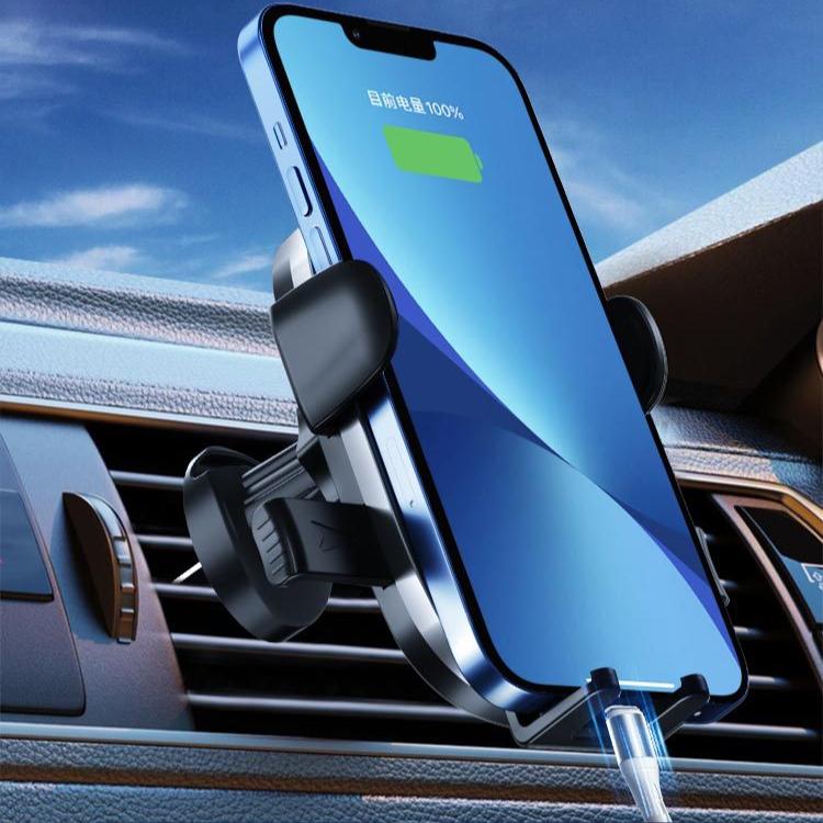 Car Phone Holder Mount 360° Rotation Phone Mount with Hook Clip for Car Air Vent Compatible with iPhone Samsung Android Cell Phone
