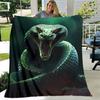 Giant Green Snake Throw Blanket, Horror Animal Print Blanket for Sofa Bed Travel Camping Decor