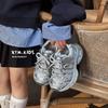 Spring 2026 Kids' Korean-Style Rhinestone Mesh Breathable Sneakers