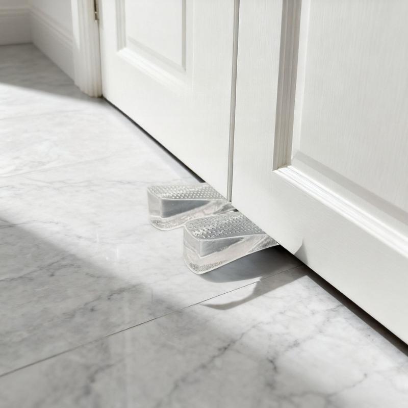 1pc Adjustable Shape Door Stopper Punch-Free Windproof Anti-Collision Hand Pinch Protection Household Door Accessory