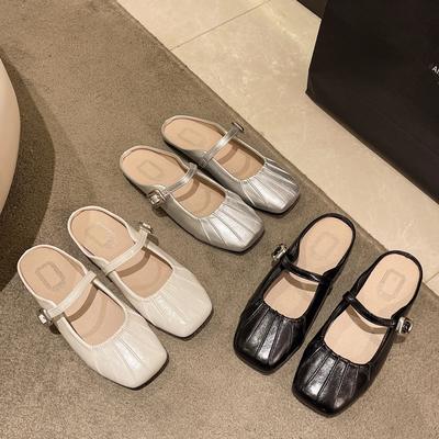 Shoes Women Female Slippers Slides Cover Toe Loafers Fashion Soft Flat Casual Rubber PU Fretwork Basic Loafers Mules Female Shoe