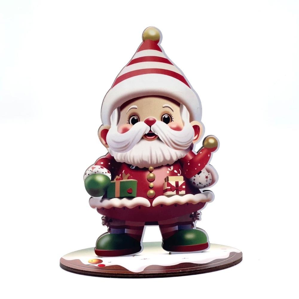 2pcs Cartoon Christmas Statue Figurine Handmade Christmas Sign Desktop Centerpieces  Cabinet