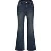 JIUZI Annacoco Women's Retro Fleece-lined Flared Denim Jeans