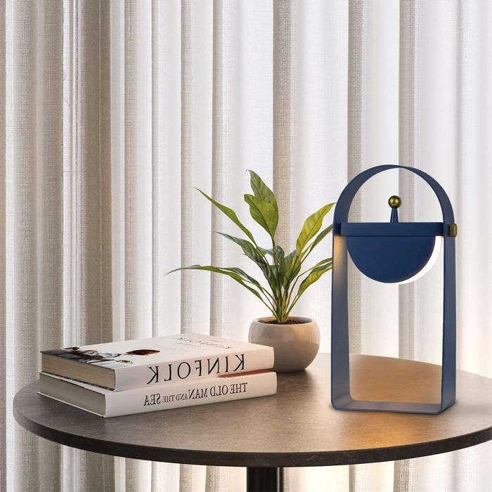 Lampe de table - NETTLIFE - Modèle Moderne - Sans fil (batterie) - Bleu - LED 3000K dimmable