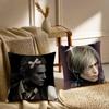 Heart Pink Leon K-Kennedy Cushion Cover Silky Short Plush With Invisible Zipper Dustproof Sofa Pillow Cover For Home Decor
