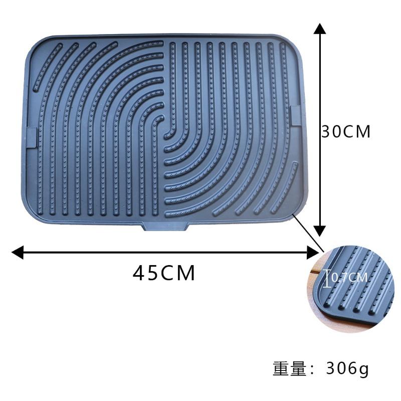 Silicone Dish Drying Mat with Built-in Drain Lip - Hygienic Drying Pad - Sturdy Compact Easy To Clean Tray Protects Surfaces