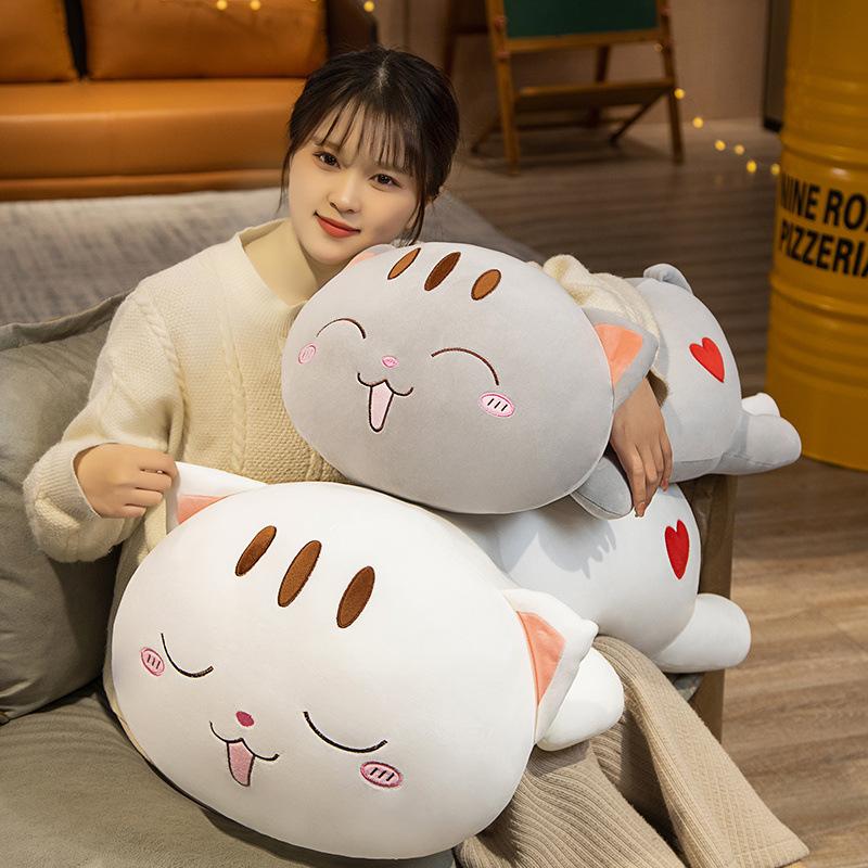 Cute Soft Cat Throw Pillow Plush Toy Doll Kitten Doll Girl Sleeping Soothing Doll
