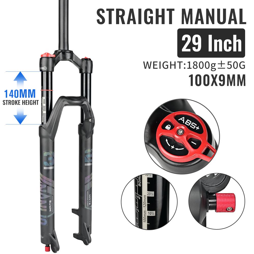 Nanlio MTB Air Suspension Fork 26 27.5 29 Inch 140mm Travel Damping Rebound Adjust Lightweight Bike Front Fork