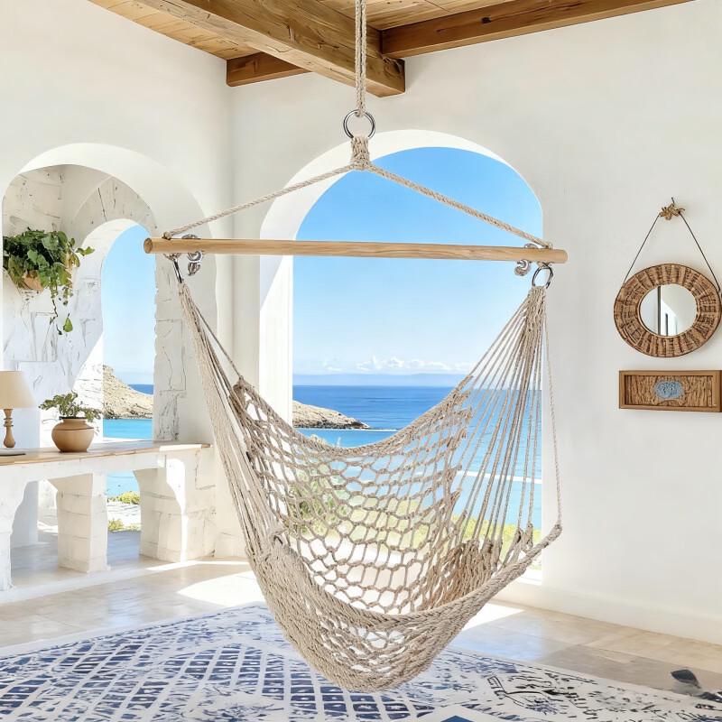 Outdoor Cotton Rope Mesh Hammock Chair