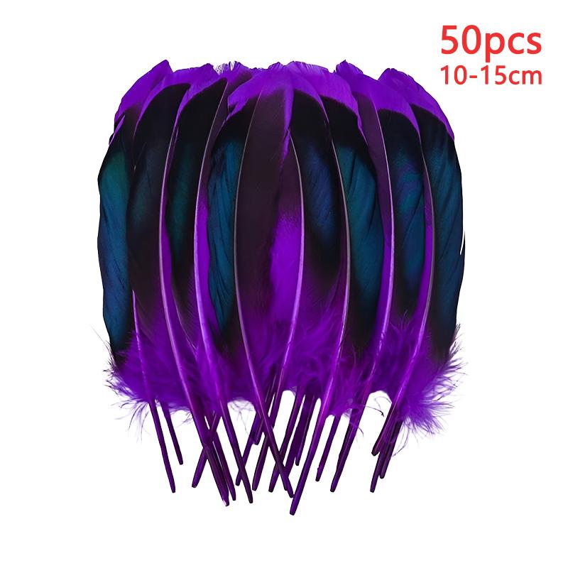 10-15Cm Goose Feathers Trim 50Pcs Long Decoration Plumas Big Small Black Mix Colored White Bulk For Crafts Hat Carnival Salon