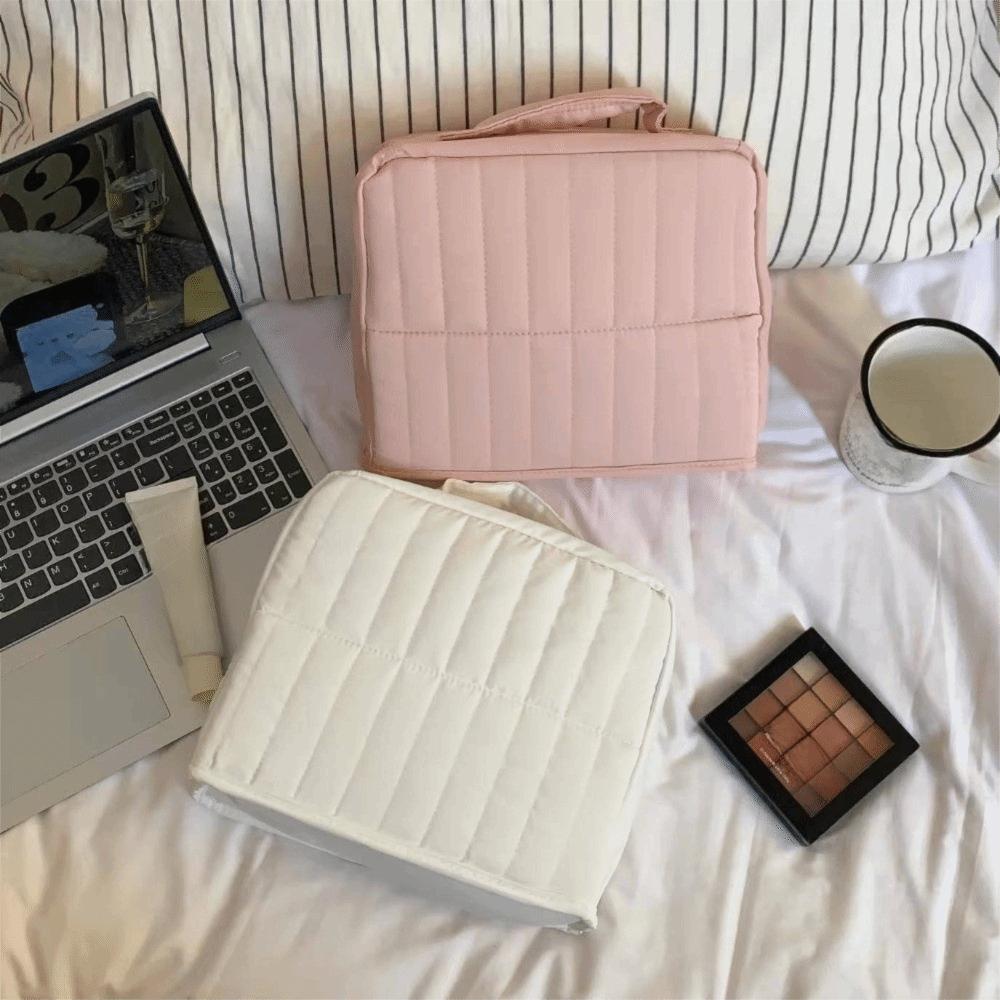 Standable Women Makeup Bag Solid Color Travel Luggage Bag Portable Cosmetic Organizer Daily