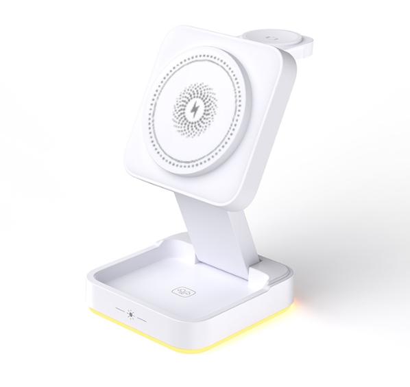 30W 3 in 1 Foldable Charging Station Fast Magnetic Wireless Charger Stand for iPhone 15 14 13 12 Apple Watch 8 7 6 Airpods Pro