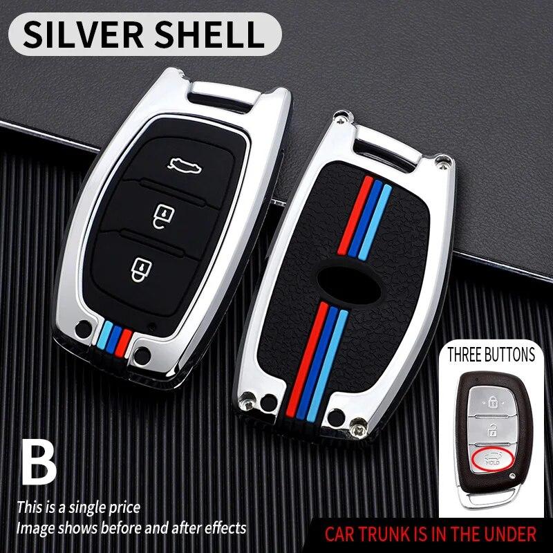 Zinc Alloy Car Fob Key Case Cover For Hyundai Tucson Creta Ix25 Ix35 I10 I20 Ix20 HB20 Elantra Sonata 2015 2016 2017 2018