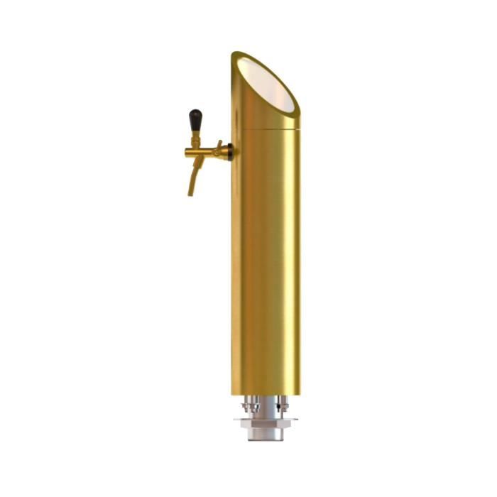 Beer Column - ICH-ZAPFE.DE - Tower Model - LED Lighting - Gold Finish - 114 Mm Ø
