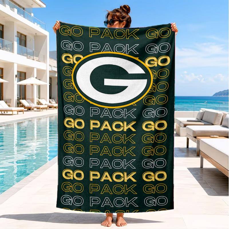 Green Bay Packers Fan Gear Beach Towel, Quick-drying, Easy to Care for, Suitable for Both Fitness and Beach Vacations,Sports Essential