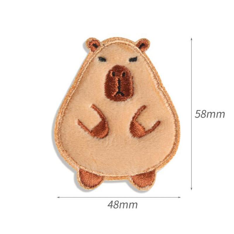 5Pcs Kapibala Capybara Embroidered Patches Applique Clothing Patch Decoration