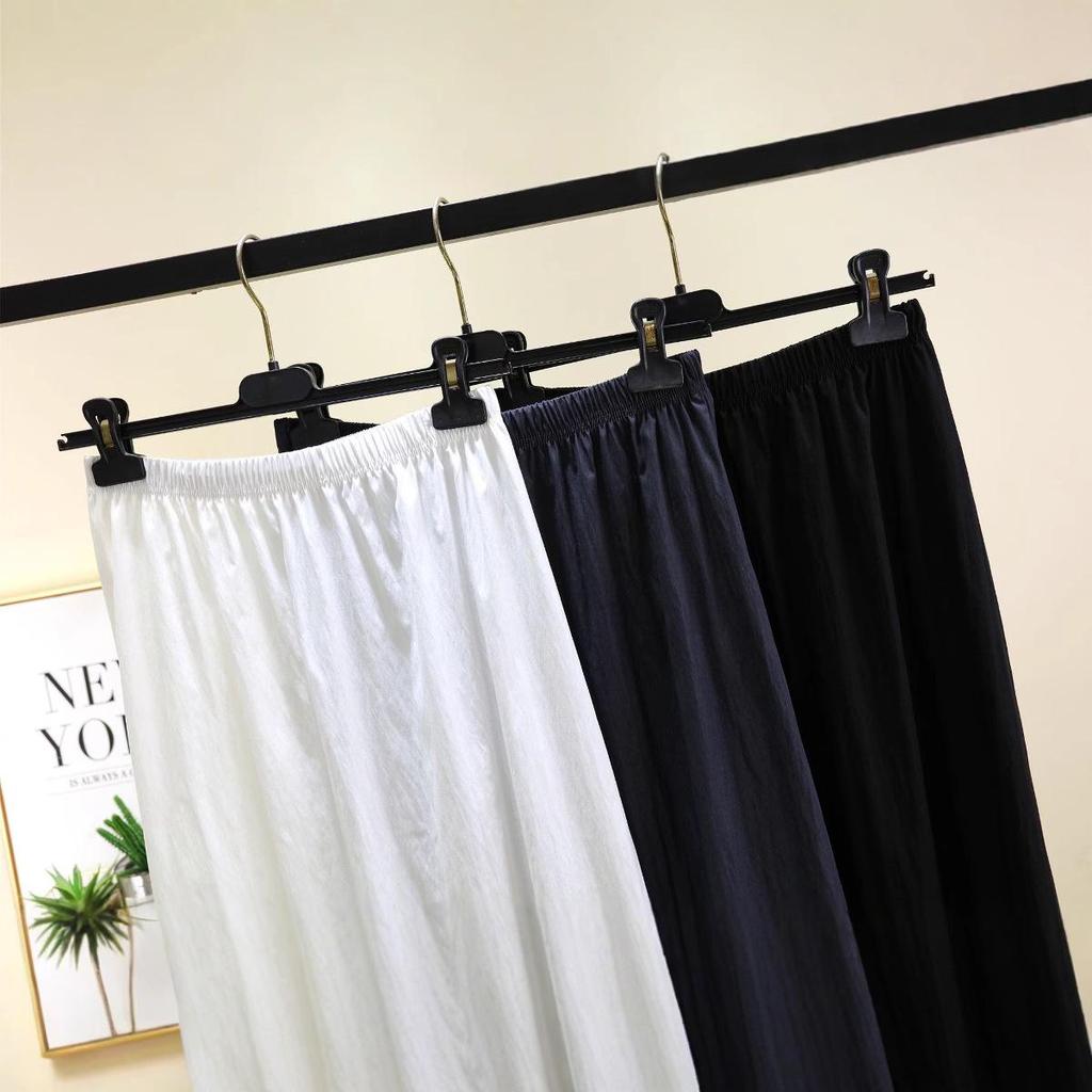 Women's High Waist Draped Long Skirt - Solid Color, Versatile, Loose Fit