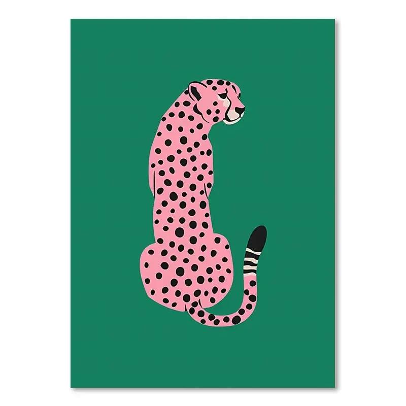Buntes Abstraktes Poster Tiger Leopard Schlange Tropischer Dschungel Leinwandbild und Drucke Wandkunst Bilder Wohnzimmer Dekoration