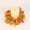 Artificial Candle Holder Rings With Maple Leaf Pumpkin Berry Lightweight Silk Fabric Artificial Garland For Thanksgiving Halloween Decoration