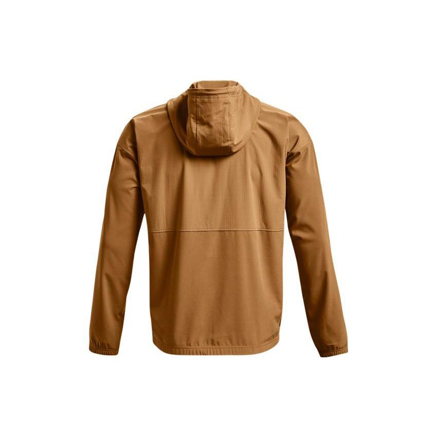 Under Armour Seria Rush Bluza Treningowa z Kapturem Popover z Zamkiem do Połowy Męska Odzież Wierzchnia Brązowa 1366188-277