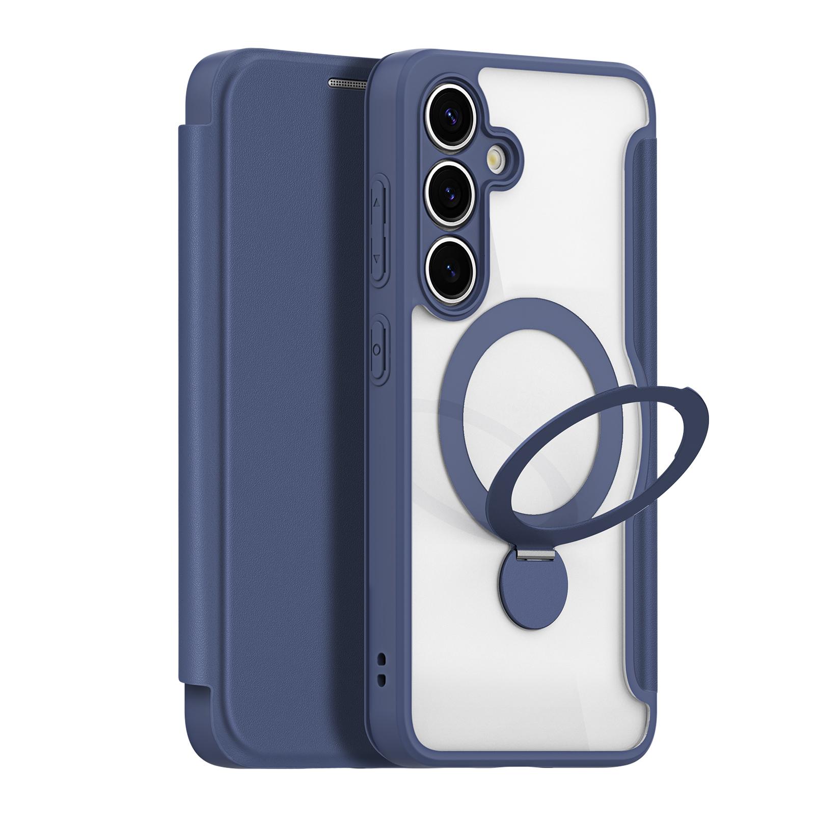 For Samsung Galaxy S25+ Leather Case DUX DUCIS SkinxPro Series Rotary Kickstand Cover Magnetic Case B