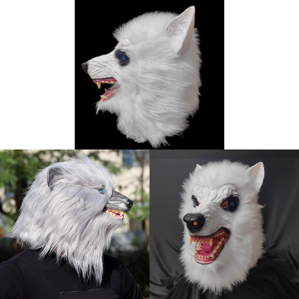 New Plush Gray Wolf Mask Halloween Party Animal Costume With Diy Fun For Cosplay Events