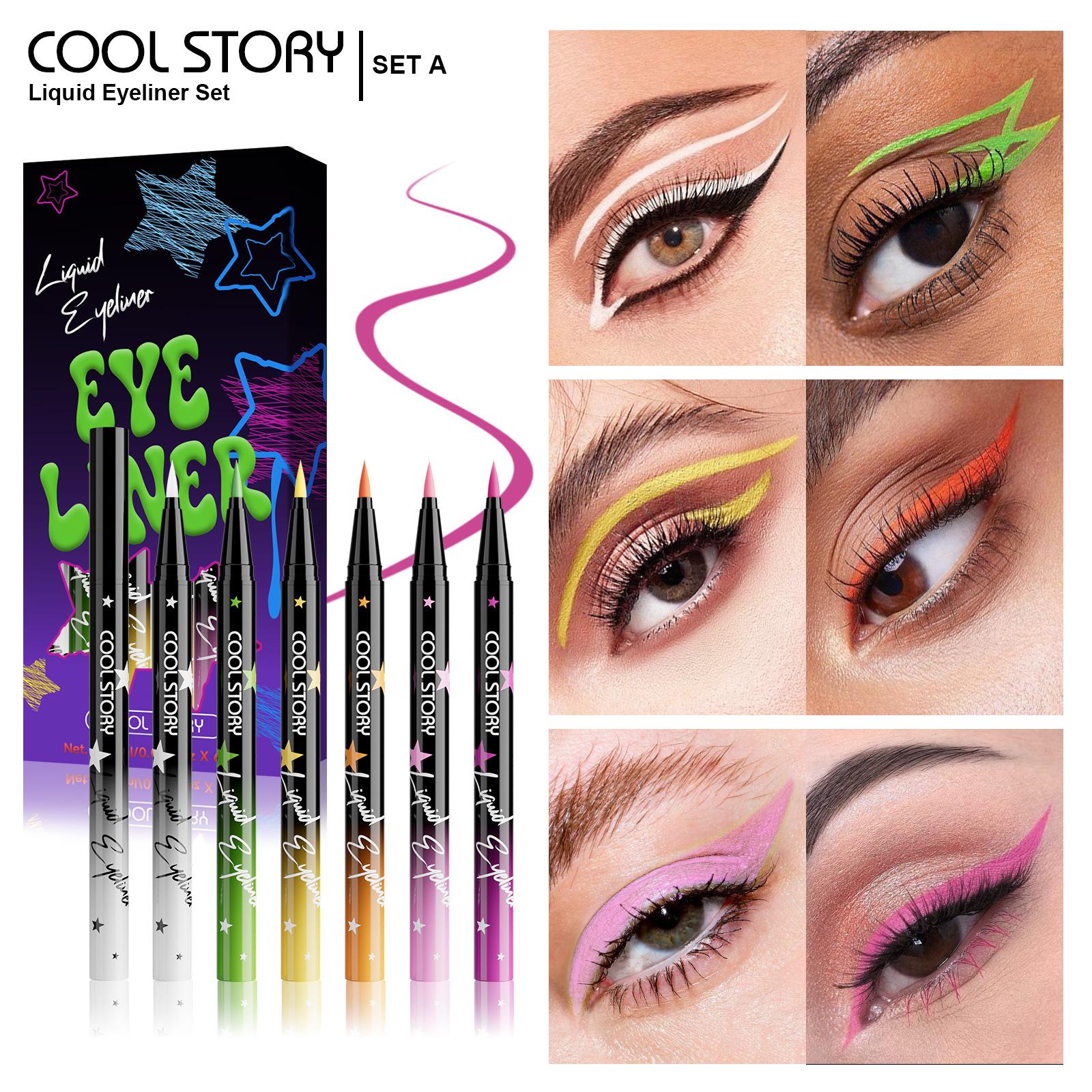 

Набор из 6 цветов Глиттер и Шиммер Подводка-карандаш - Стойкий карандаш для подводки голубого оттенка с гладким нанесением - Универсальный