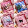 Toys_box Cat Cushion Cover Anti-dustmite Pillowcase Invisible Zipper Silky Short Plush Sofa Cushion Cover