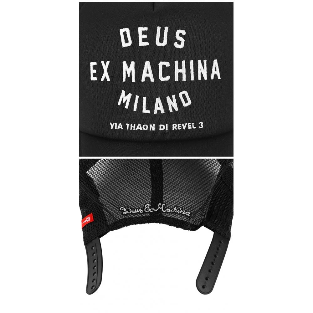 Deus X Macina Dma47622 Blk Milano Address Milan Address Trucker Ball Cap