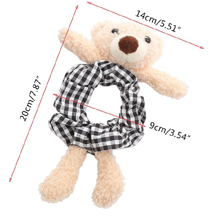 Girls Plush Rabbit Hair Rope Lovely Fluffy Scrunchies Cartoon Bear Elastic Bands