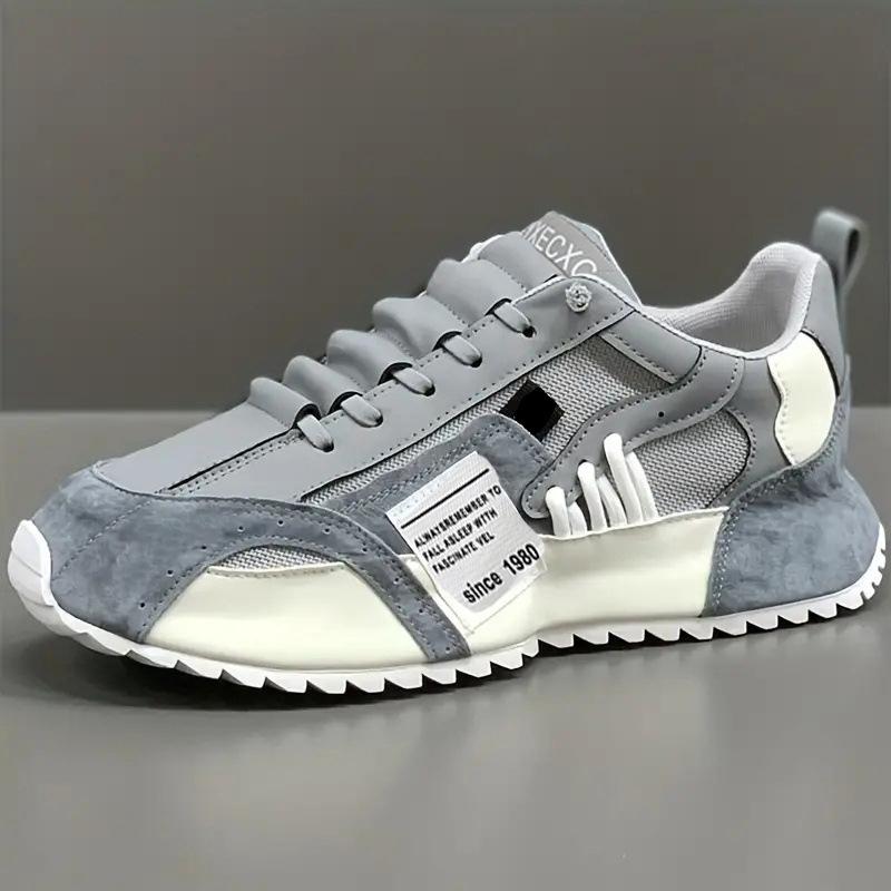 

Four Seasons Moccasins Trend Designed Personality Lace-up Leather Sneakers Comfortable Breathable Shoes for Men Casual Sports 48 сірий колір