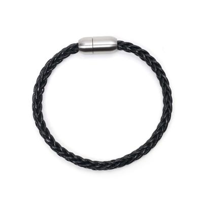 [Jbans Classic] 8-Coil Leather Magnetic Bracelet (C2201-Ac851_Bk)
