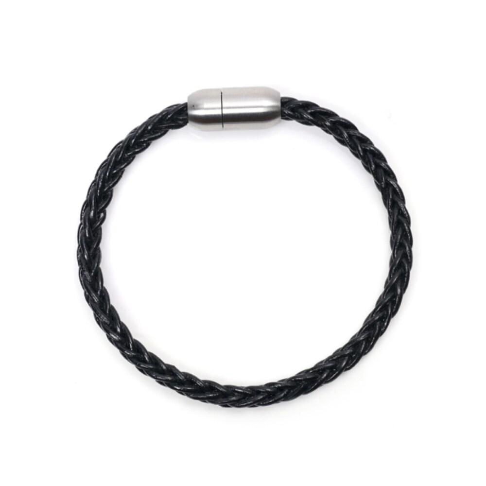 [Jbans Classic] 8-Coil Leather Magnetic Bracelet (C2201-Ac851_Bk)