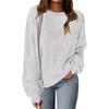 Women's Fashion Round Neck Pullover Sweater Casual Versatile Solid Color Knit Top