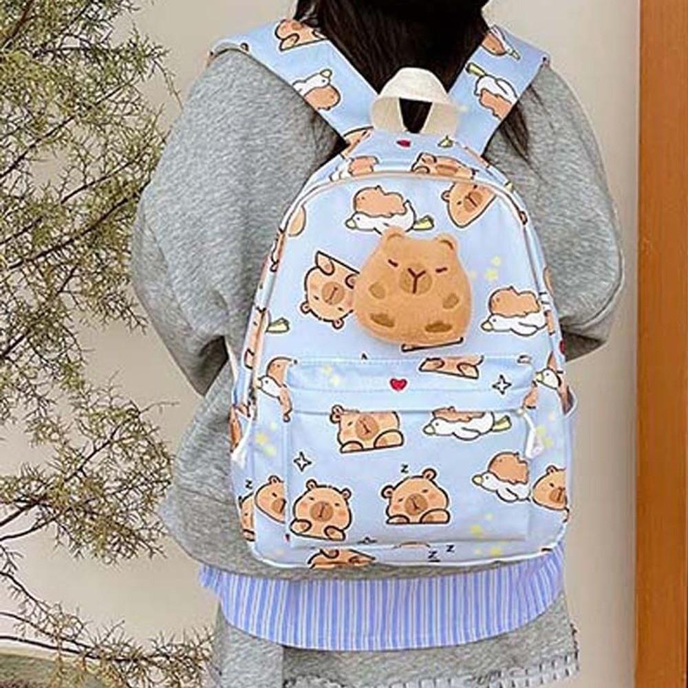 Doll Decoration Capybara Backpack Thickened Large Capacity School Bag Friends