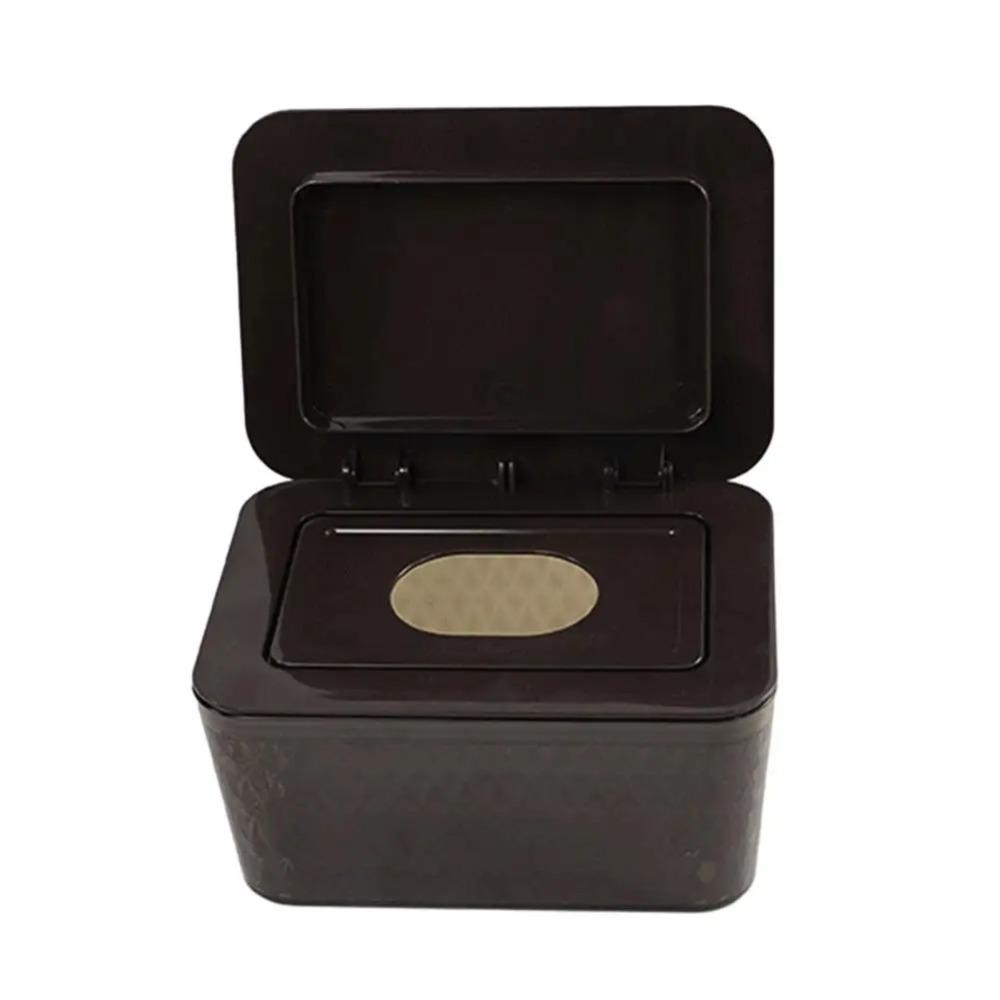 

Easy Open Lid Wet Wipes Dispenser Non Slip Rubber Feet Wet Napkin Holder Desktop Use коричневий