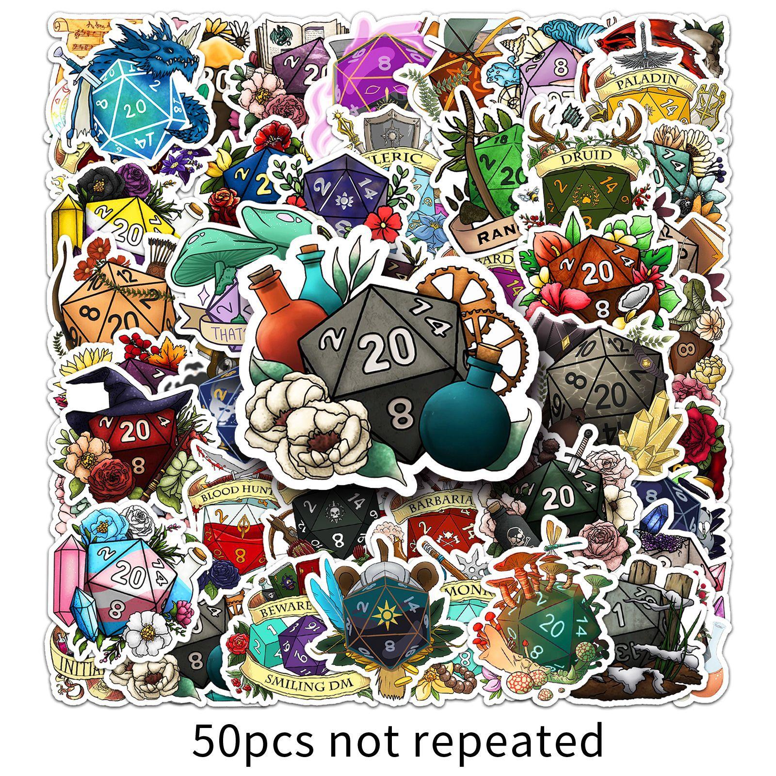 

50 Наклеек-дудлов с игральными костями, Личность, Тренд, Круто, Игра, Креативное украшение, Наклейки для чехла мобильного телефона, Скейтборда, Чемодана