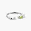 New Minimalist  CopperChevron Ring for Women, Birthstone & CZ Accent, Stackable Statement Daily Jewelry Gift