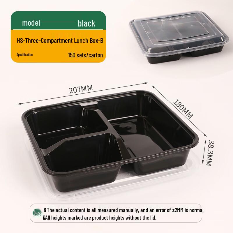 Disposable Multi-Compartment Food Containers with Lids