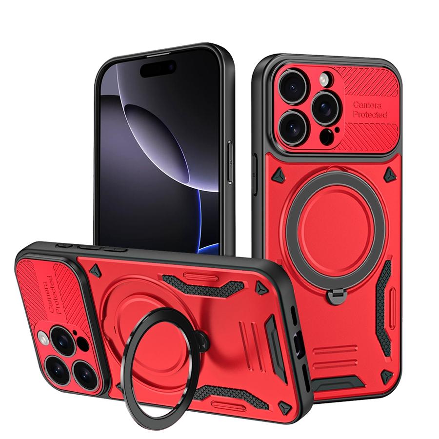 Solid Armor Shockproof Magnetic Case For Apple iPhone 11 12 13 14 15 16 17 Pro Max Plus Air Car Holder Ring Stent Phone Cover