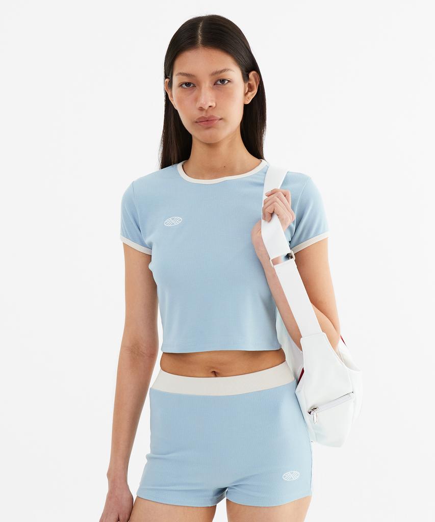 Minasu Mns Span Crop T Shirt_Skyblue