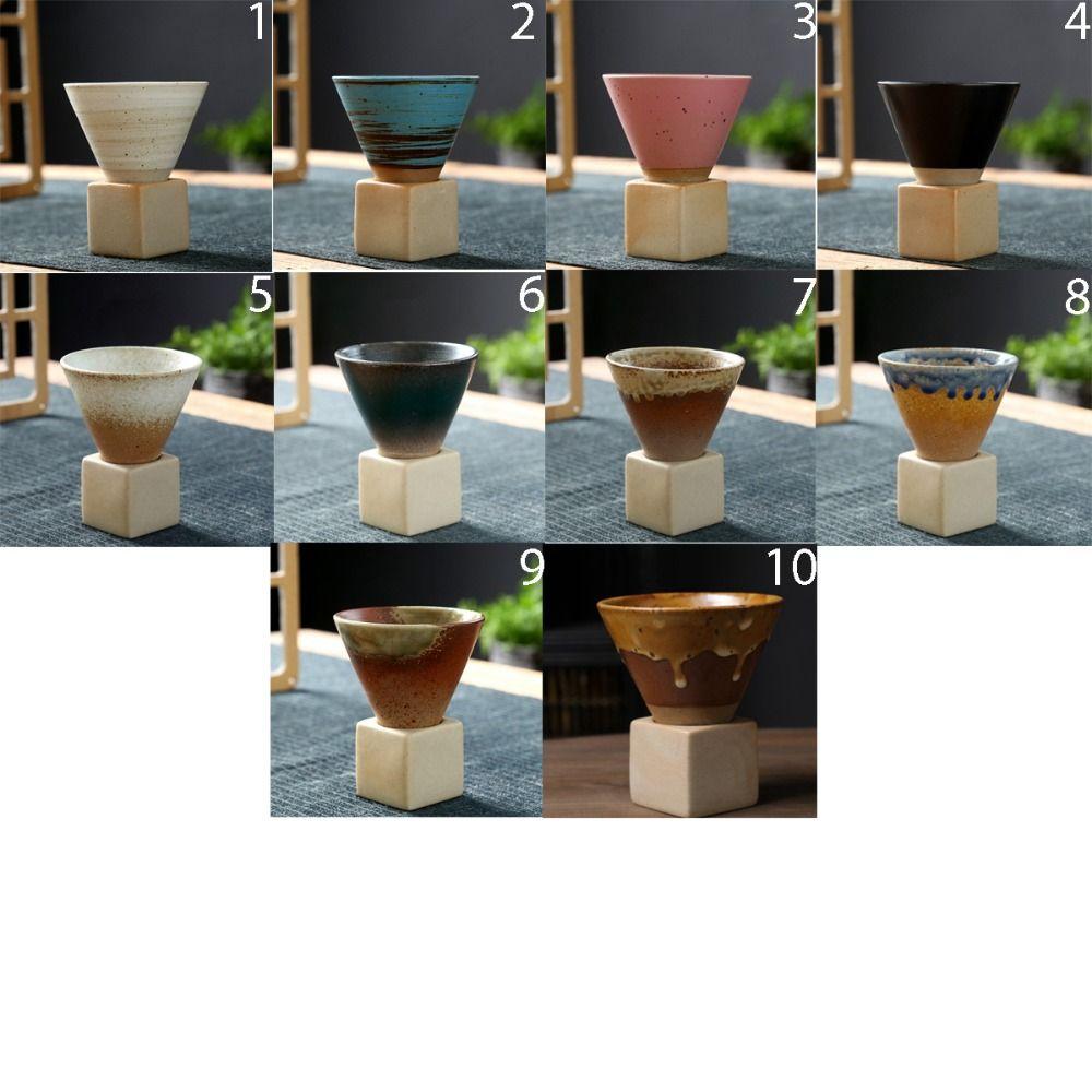 Porcelain Pottery Retro Funnel Shaped Drinkware Cappuccino Latte Espresso Coffee Mug Tea Cup