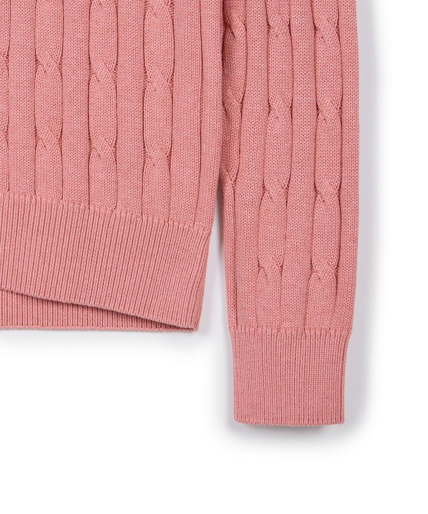 USPOLOASSN Cable Half-Zip Knit_Melange Pink