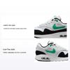 נעלי סניקרס לילדים Air Max 1 GS שחור ירוק אצטדיון לבן פלטינה טהורה DZ3307-108