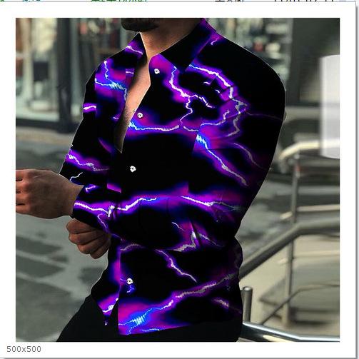 Men S Casual Long Sleeve Floral Print Shirt