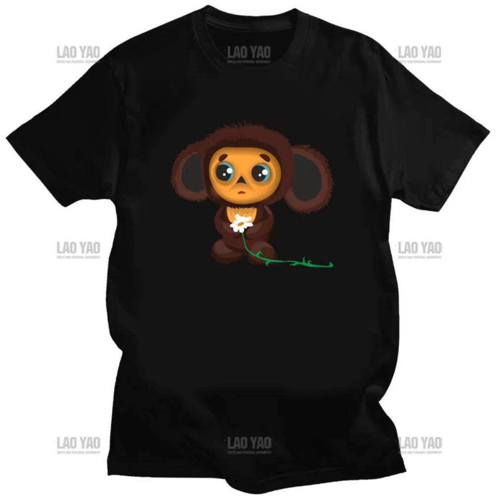 Russian Cartoon Cheburashka Soviet Gena Cheburashka Tshirt Graphic Women Fashion Summer Unisex Clothing Kawaii Harajuku T Shirt