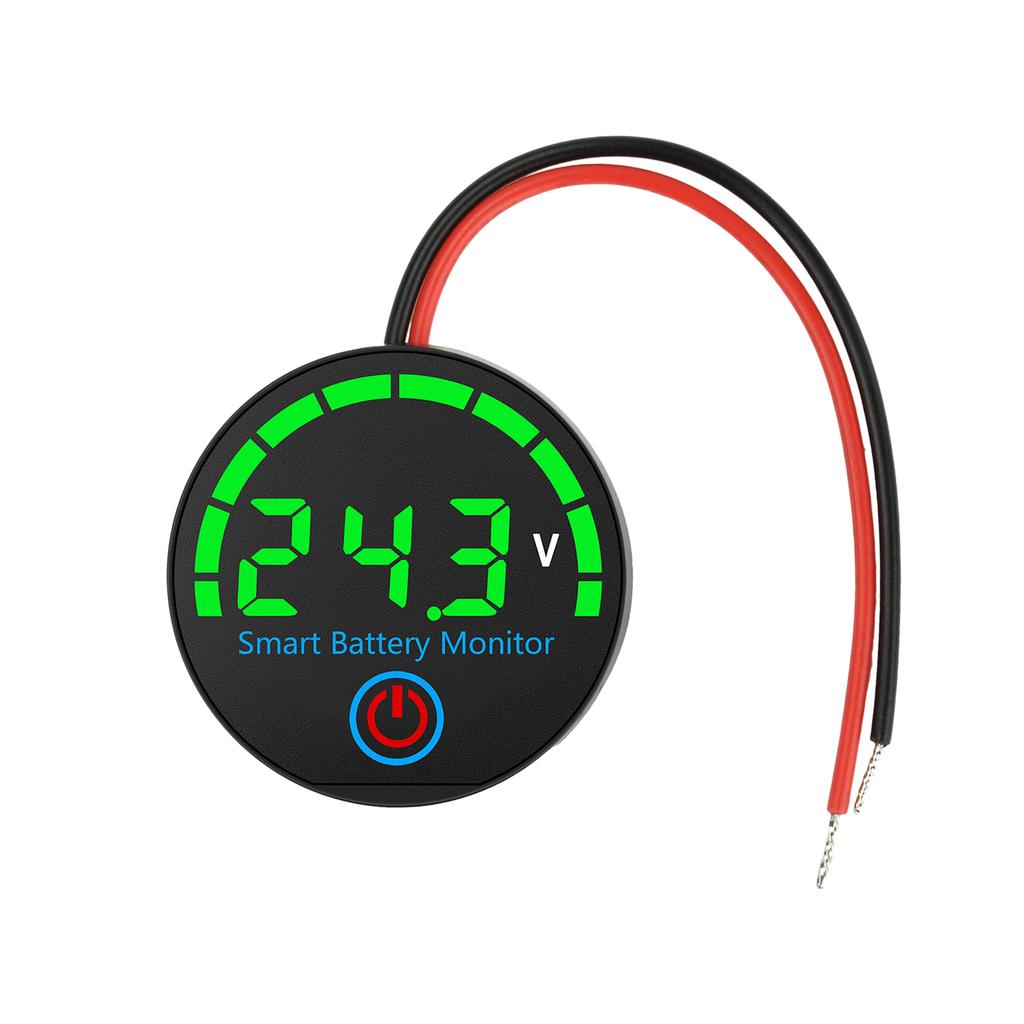 DC7-55V Voltage and Power Indicator Round LED Indicator Universal Battery Power Display for Lithium Batteries Power-Off Memory