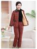 Hengyuanxiang Women's Winter Pajama Set: Cotton Padded Jacket & Pants with Velvet Lining for Middle-Aged and Elderly